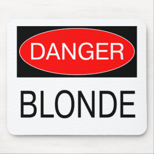 Achtung - Blond Witziger Witz T-Shirt Tasse Hut Sc Mousepad