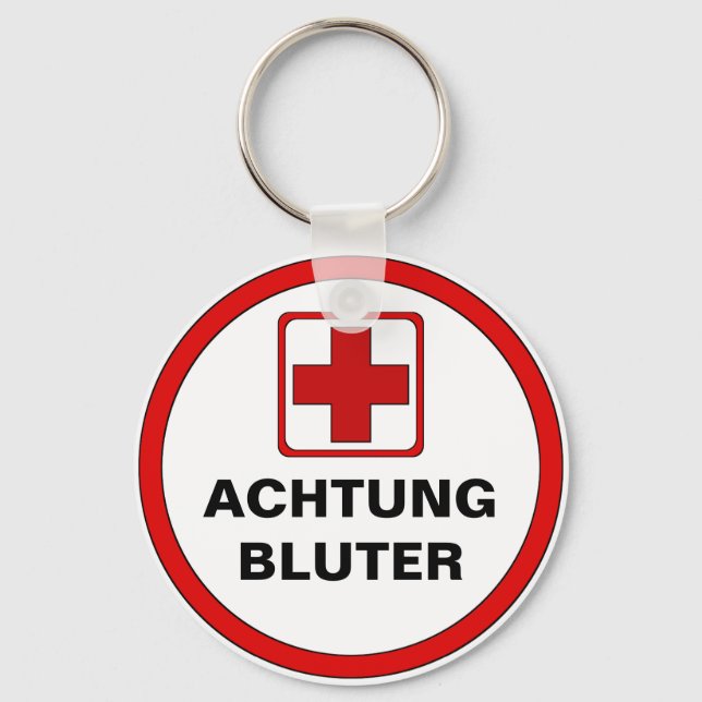 Achtung – BLUTER Schlüsselanhänger (Vorderseite)