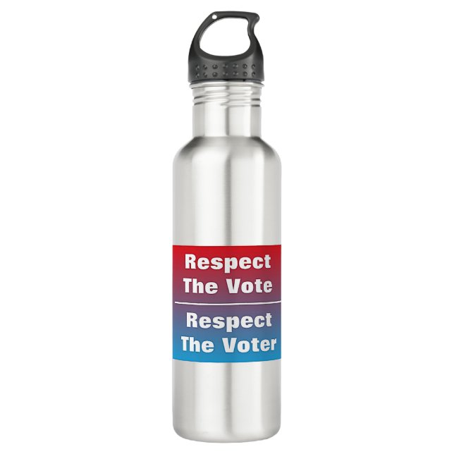 Achtung der Abstimmung und der Stimme Edelstahlflasche (Vorderseite)