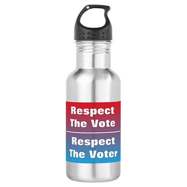 Achtung der Abstimmung und der Stimme Edelstahlflasche (Vorderseite)