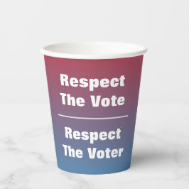 Achtung der Abstimmung und der Stimme Pappbecher