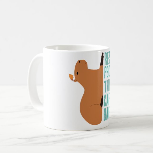 Achtung der Capybara Kaffeetasse (Vorderseite Links)