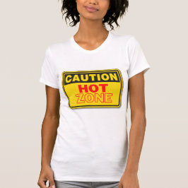 "ACHTUNG DER HOT ZONE" T - SHIRT RED YELLOW SIGN