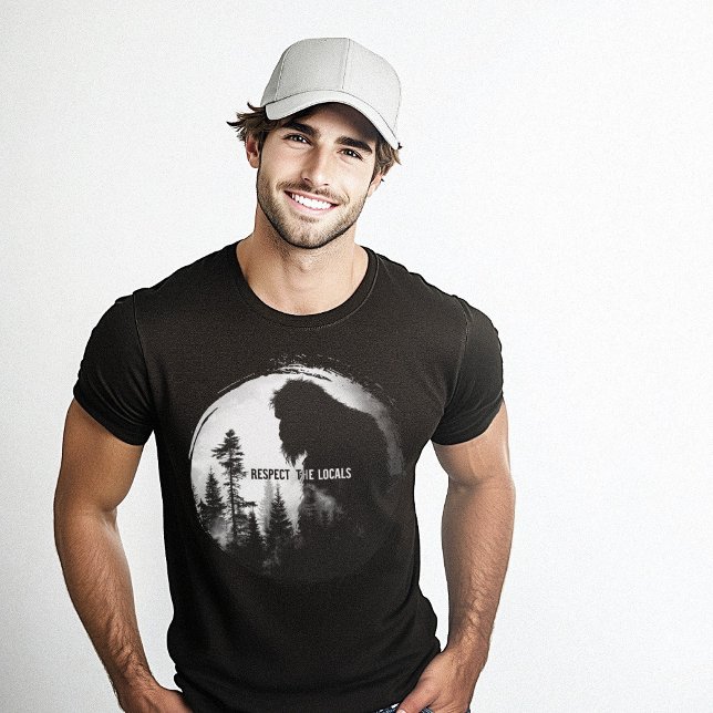 Achtung der Natur Bigfoot T-Shirt (Respect the Locals Bigfoot Nature Wildlife T-Shirt)