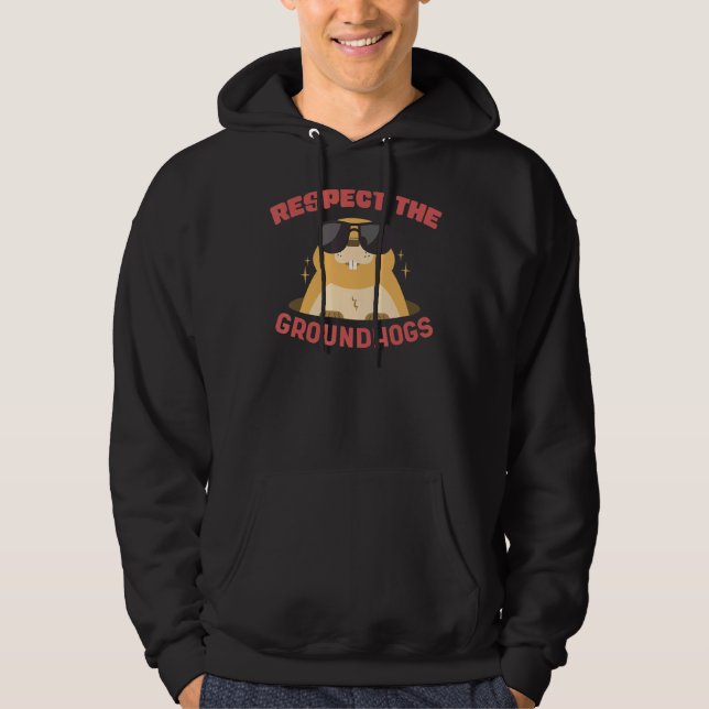 Achtung des Groundhog Animals Groundhogs Day Hoodie (Vorderseite)