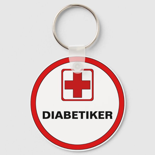 Achtung – DIABETIKER Schlüsselanhänger (Vorderseite)