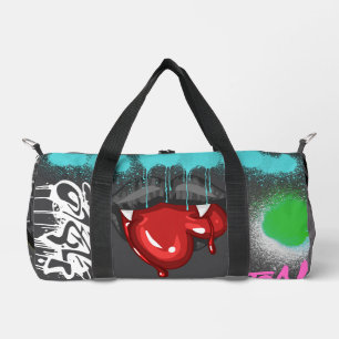 Achtung, ein Vampir isst Herzspray Gemälde Duffle Bag