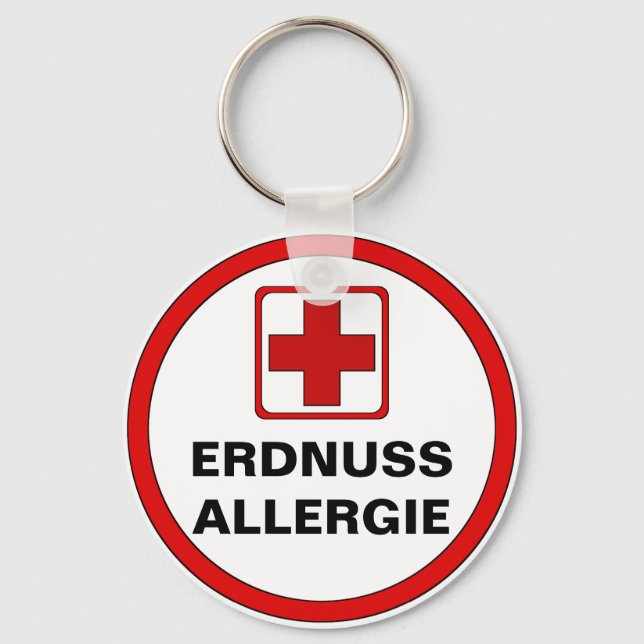 Achtung - ERDNUSS Allergie Schlüsselanhänger (Vorderseite)