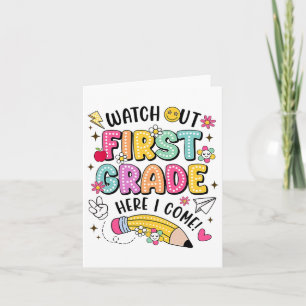 Achtung, erste Klasse, ich komme zurück zur Schule Karte