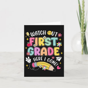 Achtung, erste Klasse, ich komme Zurück zur Schule Karte