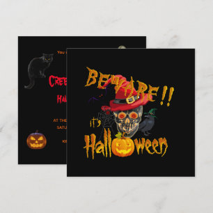 Achtung, es ist Halloween Gruselige & Schreckliche Einladung