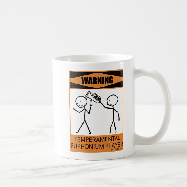 Achtung: Euphonium Player Coffee Tasse (Rechts)
