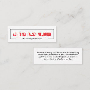 Achtung Falschmeldung  Mini Visitenkarte