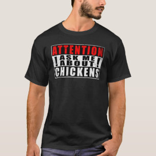 Achtung Frag Mich Über Hühner   Zitate Vintage T-Shirt