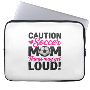 Achtung Fußballmutter Lautes Vintage-Shirt-Design_ Laptopschutzhülle