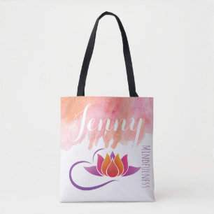 Achtung Geschenk Yoga Lotus Blume Name Tasche hinz