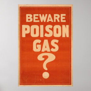 Achtung Giftgas ww! Poster