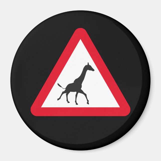 Achtung: Giraffe Crossing! Magnet (Vorne)