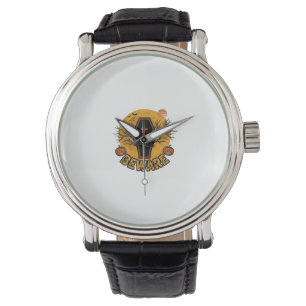 Achtung Halloween Sarg Kürbis Vintage-Shirt Desi Armbanduhr