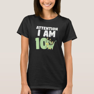 Achtung Ich bin 10 Dragon Zehnte Geburtstagsdrache T-Shirt