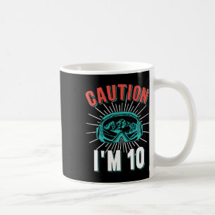 Achtung Ich bin 10 Ski fahren 10. Geburtstag Snowb Kaffeetasse