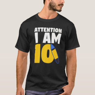 Achtung, ich bin 10 Surfbrett 10 Geburtstag Surfbo T-Shirt