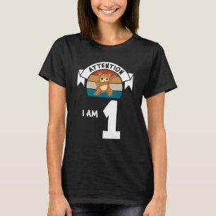 Achtung, ich bin 1 Katze 1. Geburtstag Junge Gebur T-Shirt