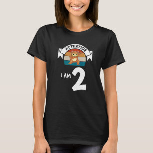 Achtung, ich bin 2 Katze 2. Geburtstag Junge Gebur T-Shirt