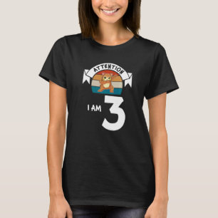 Achtung Ich bin 3 Katze 3. Geburtstag Junge Geburt T-Shirt
