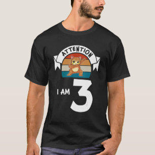 Achtung Ich bin 3 Katze 3. Geburtstag Junge Geburt T-Shirt
