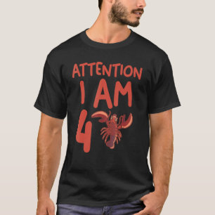 Achtung, ich bin 4. Geburtstagslobster T-Shirt