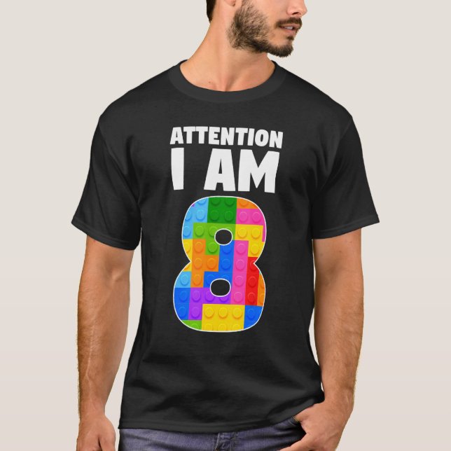 Achtung Ich bin 8. Geburtstag T-Shirt (Vorderseite)