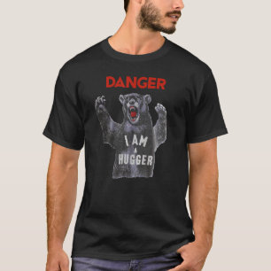 Achtung Ich bin Hugger Bär Sonne Nerd Geek Grafik T-Shirt