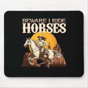 Achtung, ich fahre Pferde I Reitpony Fan Mousepad