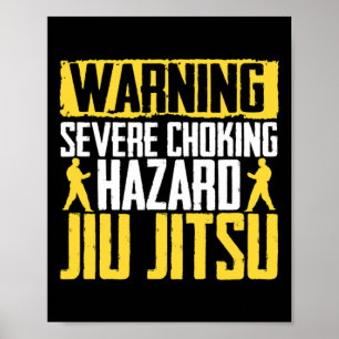 Achtung Ich kann Jiu Jitsu Fighter Judo Kampfsport Poster