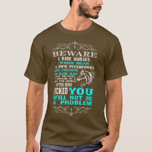 Achtung Ich Reite Pferde Lustiger Pferdeliebhaber T-Shirt