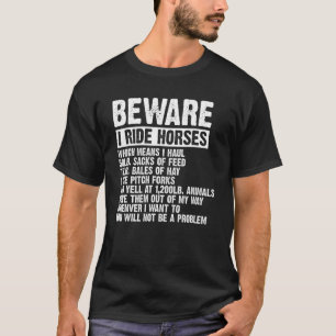 Achtung Ich Reite Pferde Reitsport Frauen Lustiges T-Shirt