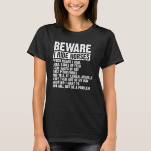 Achtung Ich Reite Pferde Reitsport Frauen Lustiges T-Shirt