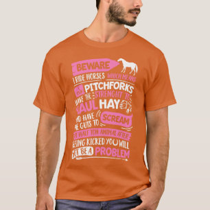 Achtung Ich Reite Pferde T Pferdeliebhaber Mädchen T-Shirt