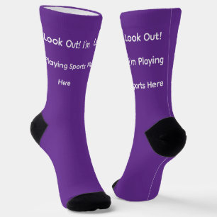 Achtung! Ich treibe hier Sport Lila Socken