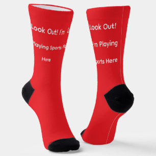 Achtung! Ich treibe hier Sport Rot Socken