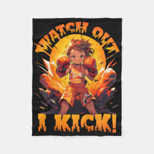 Achtung - Ich trete! Thai Boxing Muay Thai Kickbox Fleecedecke
