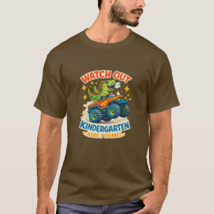 Achtung Kindergarten Dino Truck T-Shirt