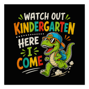 Achtung Kindergarten Ich Komme Dino Poster