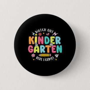 Achtung Kindergarten Ich komme Kindergarten Lehrer Button