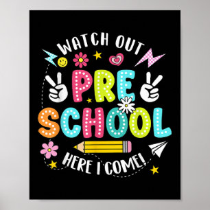 Achtung Kindergarten, ich komme Zurück zur Schule Poster