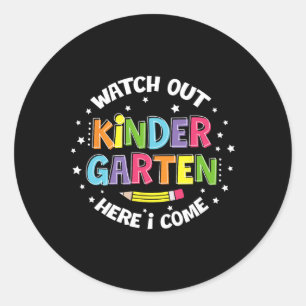 Achtung Kindergarten, ich komme zurück zur Schule Runder Aufkleber