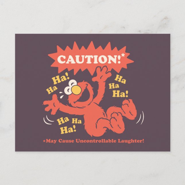 Achtung Lachender Elmo Voraus Postkarte (Vorderseite)