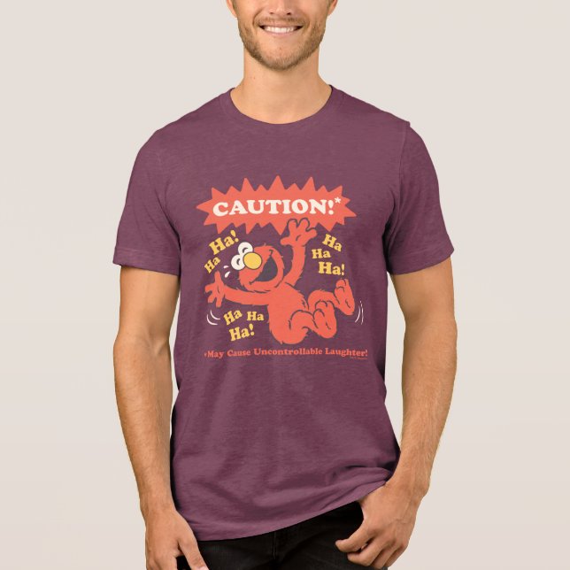 Achtung Lachender Elmo Voraus Tri-Blend Shirt (Vorderseite)