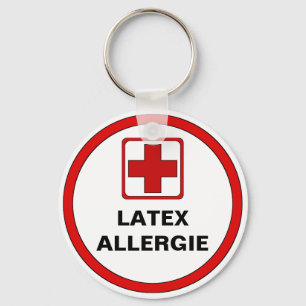Achtung - Latex Allergie Schlüsselanhänger